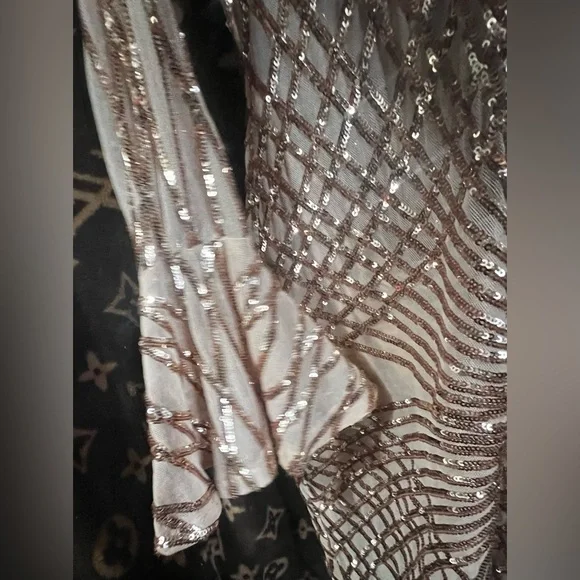 Javoni Dress sequin,mesh and sparkles dress size M gold - Picture 11 of 12